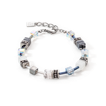 Coeur de Lion GeoCUBE fekete fehér árnyalatú howlit ezüst karkötő 5011/30-1314
