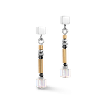 Coeur de Lion Cube story minimalista szürke arany árnyalatú ezüst fülbevaló 5027/21-1216