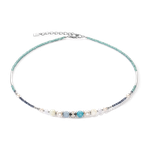 Coeur de Lion Ezüst aqua nyalánc ásványokkal és kristály gyönggyel 4349/10-2000