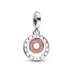 Pandora ékszer Pandora logó ezüst rozé függő charm 782287C01