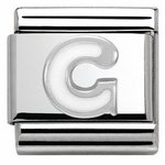 Nomination G betű ezüst charm tűzzománccal 330205-07
