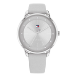 Tommy Hilfiger Paige szürke bőr szíjas ezüst színű női óra 1782542