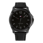 Tommy Hilfiger Jason fekete bőr szíjas férfi óra 1710485