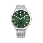 Tommy Hilfiger Ryder ezüst színű zöld számlapos férfi óra 1710499