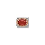 Nomination Vörös korall csavart rozé foglalatban charm 430507-11
