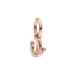 Pandora ékszer U betű rozé függő charm 782479C01