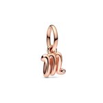 Pandora ékszer M betű rozé függő charm 782474C01