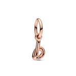 Pandora ékszer B betű rozé függő charm 782459C01