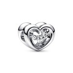 Pandora ékszer Ragyogó ezüst szív charm lebegő cirkónával 792493C01