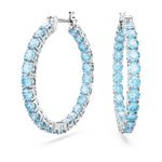 Swarovski Matrix ezüst színű karika fülbevaló kék kristállyal 5647446