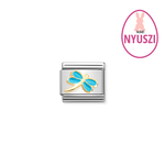 Nomination Türkiz tűzzománc szitakötő arany charm 030285-58