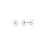 Thomas Sabo  Rózsaszín szív ezüst fülbevaló tűzzománccal H2268-041-9