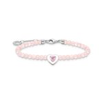 Thomas Sabo Rózsaszín szív rózsakvarc ezüst karkötő tűzzománccal A2092-035-9-L19V
