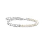 Thomas Sabo Tenyésztett gyöngy  nagyobb szemű állítható láncos ezüst karkötő 