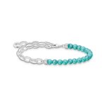 Thomas Sabo Türkiz nagyobb szemű láncos állítható ezüst karkötő 