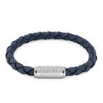 Tommy Hilfiger Kék fonott bőr karkötő TH monogrammos mágneskapoccsal 2790480