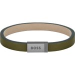 Boss Jace zöld bőr férfi karkötő mágneskapoccsal 1580338M