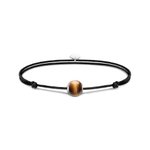 Thomas Sabo  Állítható fekete textil karkötő tigrisszem gyönggyel A2106-045-2-L22V