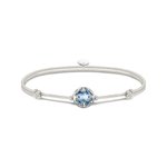 Thomas Sabo Állítható fehér textil karkötő kék szintetikus spinell gyönggyel A2127-059-1-L22V