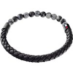 Tommy Hilfiger Fonott bőr és hópehely obszidián gumis karkötő 2790473