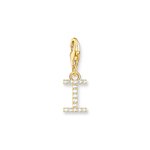 Thomas Sabo  I betű aranyozott ezüst charm cirkóniával 1972-414-14