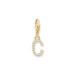 Thomas Sabo  C betű aranyozott ezüst charm cirkóniával 1966-414-14