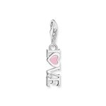 Thomas Sabo Love felirat ezüst charm rózsaszín tűzzománccal 2011-041-9