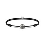 Thomas Sabo Állítható fekete textil karkötő keresztes gyönggyel A2111-889-11-L22V
