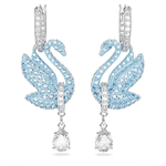 Swarovski Iconic kék hattyús ezüst színű függő fülbevaló 5660593