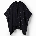 Desigual Belted padded fekete poncsó 23WAIA26
