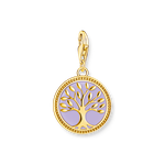 Thomas Sabo Aranyozott ezüst családfa charm lila tűzzománccal 2035-427-13