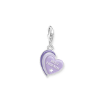 Thomas Sabo Ezüst best friends szív charm lila tűzzománccal 2046-664-13