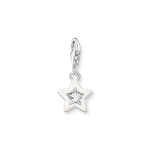 Thomas Sabo  Ezüst csillag charm fehér tűzzománccal és cirkóniával 2044-041-14