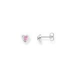 Thomas Sabo Ezüst szív alakú fülbevaló rózsaszín cirkóniával H2271-643-9