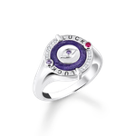 Thomas Sabo Ezüst pecsétgyűrű lila tűzzománccal  