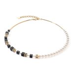 Coeur de Lion GeoCUBE fusion pearls fekete arany nyaklánc 5086/10-1316