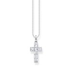Thomas Sabo Fehér köves kereszt ezüst nyaklánc  KE2166-051-14-L45v