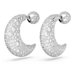 Swarovski Luna ezüst színű hold alakú fülbevaló fehér kristállyal 5666179