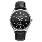Roamer Optimus ezüst színű automata férfi óra fekete bőr szíjjal 983983418505