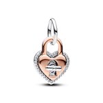 Pandora ékszer Kéttónusú lakat dupla függő charm 783079C01