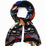 Desigual Malaga pliszírozott színes sál 24SAWA19