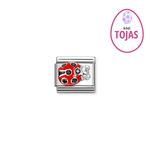 Nomination Piros katicabogár ezüst charm fekete cirkóniával 330321-11