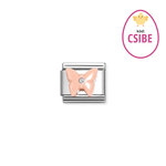 Nomination Rózsaszín gyöngyház pillangó ezüst charm 330509-14