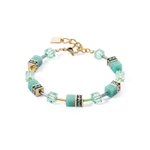 Coeur de Lion  GeoCUBE zöld és arany karkötő 4020/30-0533