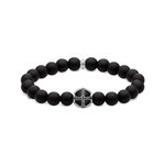 Thomas Sabo Fekete obszidián karkötő kereszt mintával 