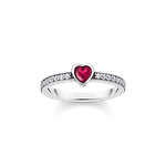 Thomas Sabo Ezüst gyűrű piros szívvel 