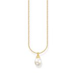 Thomas Sabo Aranyozott ezüst nyaklánc gyöngy medállal KE2238-430-14-L45v
