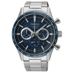 Seiko Neo Sports Chronograph fémszíjas kék számlapos férfi karóra SSB445P1