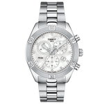 Tissot PR 100 Lady Sport Chic chronograph ezüst színű női óra gyémánttal T1019171111600