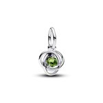 Pandora ékszer Tavasz zöld örökkévalóság körök függő ezüst charm 793125C08